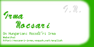 irma mocsari business card